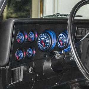 GlowShift 6-Gauge Cluster Package Compatible with Chevrolet Chevy K5 Blazer 1973-1991 - Black 7 Color Speedo, Tach, Oil Pressure, Water Temp, Fuel Level & Volt Gauges - Direct Fit Dashboard Panel Pod