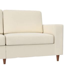 DHP Liah 3-Seater Sofa with Pocket Spring Cushions, Ivory