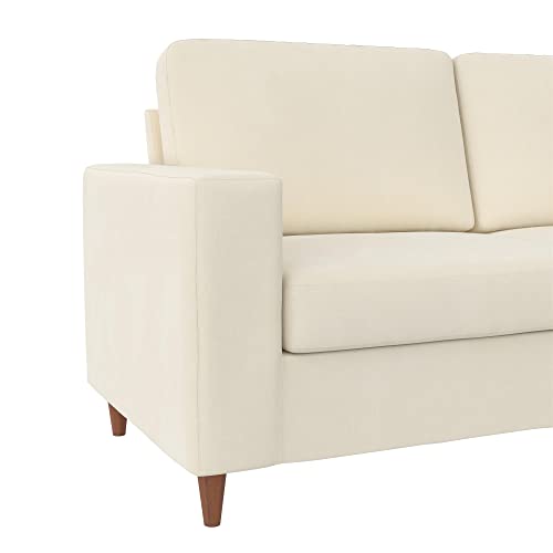 DHP Liah 3-Seater Sofa with Pocket Spring Cushions, Ivory
