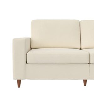 DHP Liah 3-Seater Sofa with Pocket Spring Cushions, Ivory