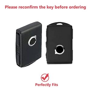 CHQLPBF 2pcs for Volvo Key Fob Cover with Keychain, Soft TPU Key Fob Protector Compatible with Volvo XC90, XC60, XC40, S60, S90, V60, V90 Smart Key Case (Black Grey)