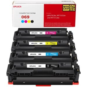 upluca 069 toner cartridge 4-pack compatible replacement for canon 069 toner cartridge for canon imageclass mf753cdw mf751cdw lbp674cdw series printer ink