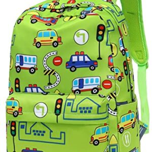 CAMTOP Backpack for Kids Boys Preschool Backpack with Lunch Box Toddler Kindergarten School Bookbag Set (Age 3-9,Car Printing)