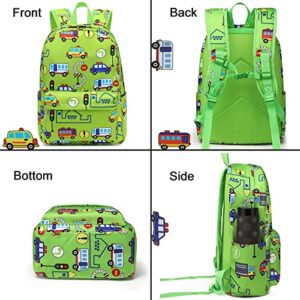 CAMTOP Backpack for Kids Boys Preschool Backpack with Lunch Box Toddler Kindergarten School Bookbag Set (Age 3-9,Car Printing)