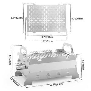 Onlyfire Portable Propane Gas Grill, Stainless Steel Camping Grill Detachable Tabletop BBQ Grill with Handles and Hose for Outdoor Cooking, Camping and Garden