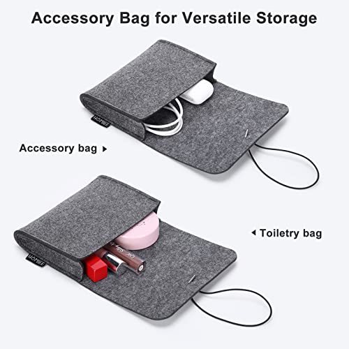 HOMIEE Laptop Sleeve Bag Compatible with MacBook Air/Pro, 13-13.3 inch Notebook, Compatible with MacBook Pro 14 inch 2023-2021 A2779 M2 A2442 M1, Felt Bag with Pocket and Small Case