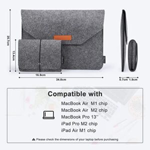 HOMIEE Laptop Sleeve Bag Compatible with MacBook Air/Pro, 13-13.3 inch Notebook, Compatible with MacBook Pro 14 inch 2023-2021 A2779 M2 A2442 M1, Felt Bag with Pocket and Small Case