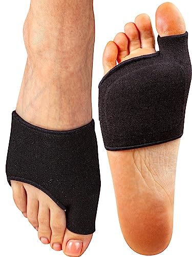 Brison Metatarsal Pads for Women and Men Ball of Foot Cushion - Gel Sleeves Cushions Pad - Fabric Soft Socks for Supports Feet Pain Relief (Beige) (Black)