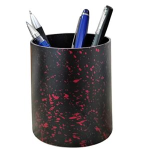 haodexing pen holder pencil holder for desk, metal desk pen holder, makeup brush holder, pencil cup, pen organizer for desk, for office, school, home (brown spot)