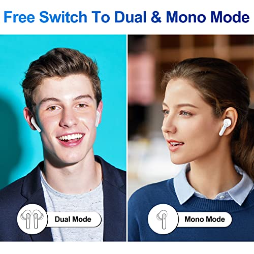 kurdene P30 Upgraded Wireless Earbuds Bluetooth 5.3 Immersive Deep Bass Hi-Fi Stereo Sound Built-in Mic with Environmental Noise Canceling Lightweight Earphones for iOS, Android, Workout