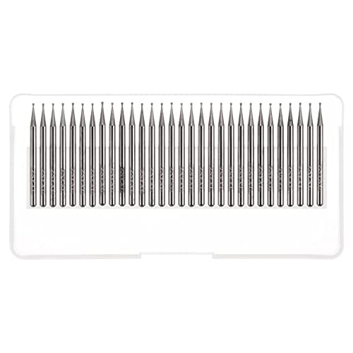 HARFINGTON 30pcs Diamond Grinding Burrs Carving Bits 1mm Ball Shape Head Mounted Point 1/8 Shank for Rotary Tool