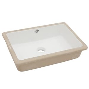 undermount bathroom sink - lordear 18x12.5 inch bathroom vanity sink undermount rectangle white porcelain ceramic bathroom under counter lavatory vanity sink basin with overflow