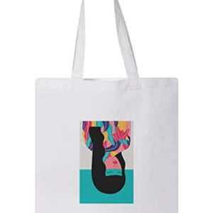 SWIMMING OF TEARS DESIGN, Reusable Tote Bag, Lightweight Grocery Shopping Cloth Bag, 13” x 14” with 20” Handles