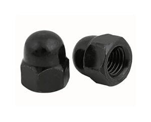 waleni hex acorn cap nuts m3 m4 m5 m6 m8 m10 m12 carbon steel ni-plated/black zinc plated hexagon cap nuts dome cover nuts acorn nuts (color : black zinc plated_m4 (10pcs))