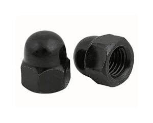 waleni hex acorn cap nuts m3 m4 m5 m6 m8 m10 m12 carbon steel ni-plated/black zinc plated hexagon cap nuts dome cover nuts acorn nuts (color : black zinc plated_m5 (10pcs))