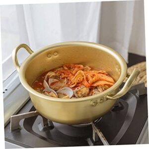 Housoutil Korean Ramen 1 Set Instant Noodle Pot Ramen Pot with Lid Pan with Lid Korean Noodle Pot Ramen Noodle Pot Sauce Pan Aluminum Tool Quick Heat Golden Ramen Cookware Ramen Cooker