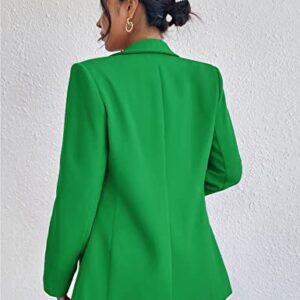 Perbai Women's Long Sleeve Open Front Blazer Casual Shawl Collar OL Work Office Suit Jacket(Green-XS)