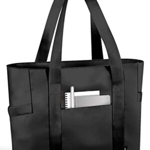 Prite Tote Bag for Women Weekender Bag with Laptop Compartment for Work Nurse School Travel Gym (Black)