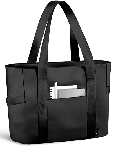 Prite Tote Bag for Women Weekender Bag with Laptop Compartment for Work Nurse School Travel Gym (Black)