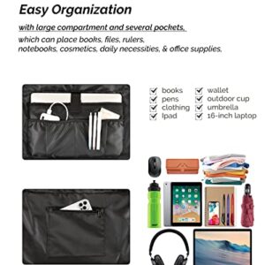 Prite Tote Bag for Women Weekender Bag with Laptop Compartment for Work Nurse School Travel Gym (Black)