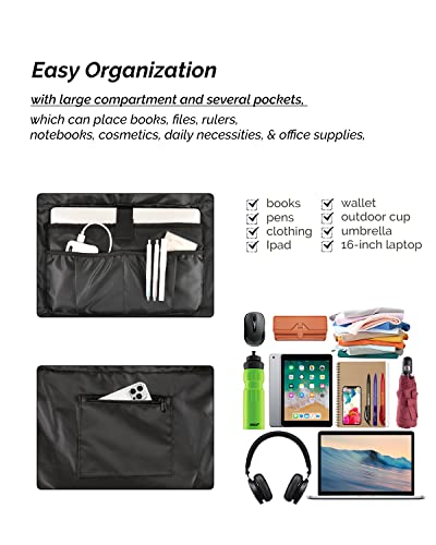 Prite Tote Bag for Women Weekender Bag with Laptop Compartment for Work Nurse School Travel Gym (Black)