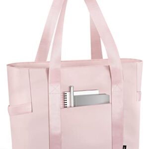 Prite Tote Bag for Women Weekender Bag with Laptop Compartment for Work Nurse School Travel Gym (Pink)