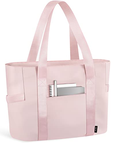 Prite Tote Bag for Women Weekender Bag with Laptop Compartment for Work Nurse School Travel Gym (Pink)