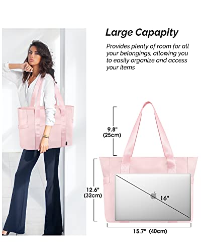 Prite Tote Bag for Women Weekender Bag with Laptop Compartment for Work Nurse School Travel Gym (Pink)