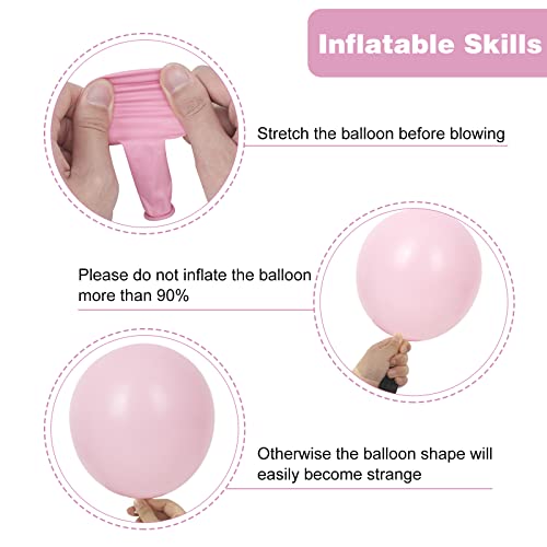 RUBFAC 87pcs Pastel Pink Balloons Different Sizes 18 12 10 5 Inches for Garland Arch, Premium Pink Latex Balloons for Girl Birthday Party Wedding Baby Shower Bridal Shower Decorations