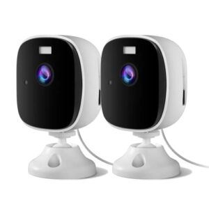 2k security cameras for home security, 2pack wifi 4mp indoor video camera with color night vision, ai motion detection, two-way audio, cloud & sd card storage, compatible with alexa & google assistant