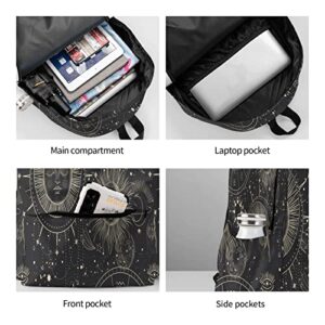 Sun Moon Backpack Book Bags Lightweight Casual Laptop Backpacks Travel Daypack For Man Woman