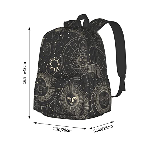 Sun Moon Backpack Book Bags Lightweight Casual Laptop Backpacks Travel Daypack For Man Woman