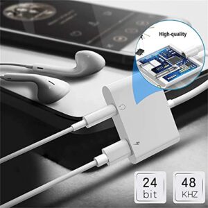 2 Pack Headphone Adapter for iPhone 2 in 1 Lightning to 3.5mm Earphone [Apple MFi Certified] Audio & Charger Splitter Adapter, Splitter Compatible with iPhone 13/13 Pro/12/11/XR/X/8/Support All iOS
