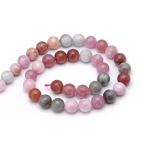Youngbling Natural Gemstone Beads for Jewelry Making,8mm Rainbow Stone Jade Polished Round Smooth Stone Beads,Genuine Real Stone Beads for Bracelet Necklace 15 Inch(Rainbow Stone,8mm)