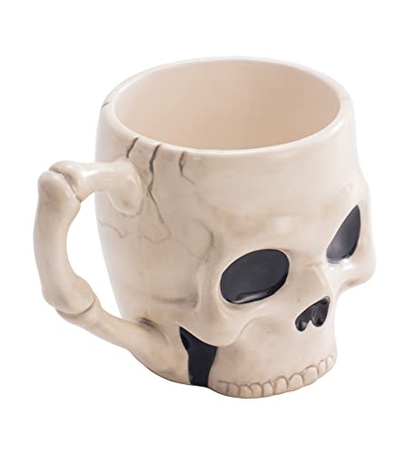 Bico Halloween Skull Ceramic 16oz Mugs, for coffee, tea, hot chocolate, Microwave and Dishwasher Safe