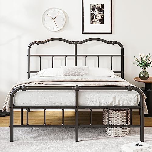 RLDVAY Cal King Bed Frame with Headboard and Footboard, 18 Inch High, Heavy Duty California King Bed Frame with Headboard, No Box Spring Needed, Under Bed Storage, Easy Assembly, Noise-Free, Black