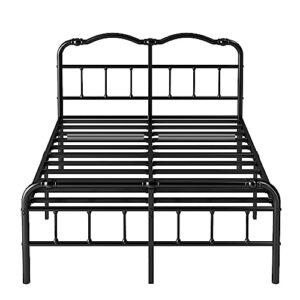 RLDVAY Cal King Bed Frame with Headboard and Footboard, 18 Inch High, Heavy Duty California King Bed Frame with Headboard, No Box Spring Needed, Under Bed Storage, Easy Assembly, Noise-Free, Black