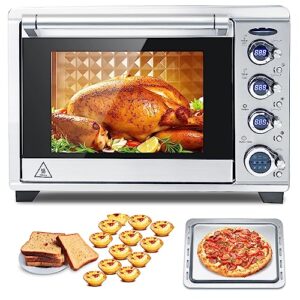 spoonlemon air fryer toaster oven combo, 9-in-1 38qt convection countertop oven, smart stainless steel oven air fryer with 75 recipes & accessories for 6-slice toast 12'' pizza for family feasts