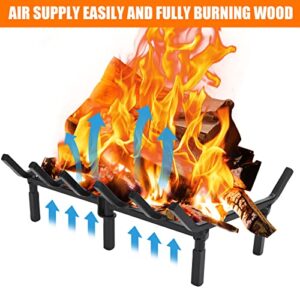 TwentyNext Fireplace Grate 20 Inch Heavy Duty Solid Steel Fire Grate for Fire Pit Wood Log Rack Stove Firewood Holder for Indoor Hearth Outdoor Fire Pit Chimney Hearth Kindling Tool