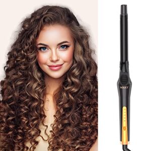 MAXT Curling Irons Waver Curling Wand Ceramic Tourmaline Hair Curler Dual Voltage Curlers Long Lasting Curls & Waves Hair Wand with 5 Heat Settings Glove Clips Include (3/4 Inch)