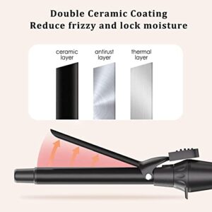 MAXT Curling Irons Waver Curling Wand Ceramic Tourmaline Hair Curler Dual Voltage Curlers Long Lasting Curls & Waves Hair Wand with 5 Heat Settings Glove Clips Include (3/4 Inch)