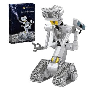 johnny 5 robot short circuiit building toy set for kids, boys, girls; johnny 5 mecha movie circuit robot johnny 5 figures model toys, johnny 5 robot building blocks for ages 7+ (313 pieces)