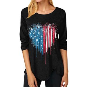 Women's The Fall Top Relaxed Button Tee Button Up Lounge Classic Tunics Button Fly Quintessential (Black, L)