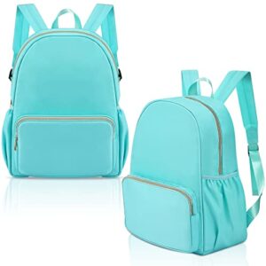 cunno 2 pcs nylon preppy backpack for school waterproof lightweight backpack unisex backpack for teenage, kids, students (blue)