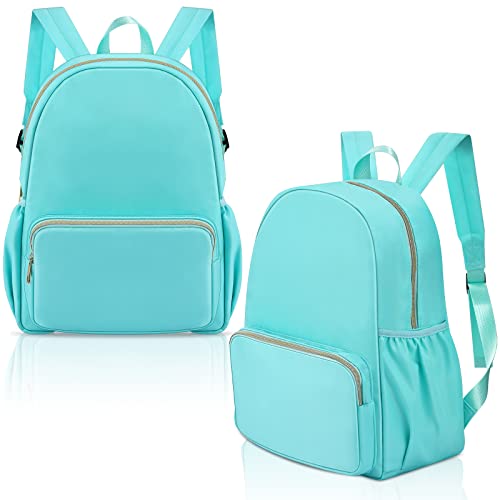 Cunno 2 Pcs Nylon Preppy Backpack for School Waterproof Lightweight Backpack Unisex Backpack for Teenage, Kids, Students (Blue)