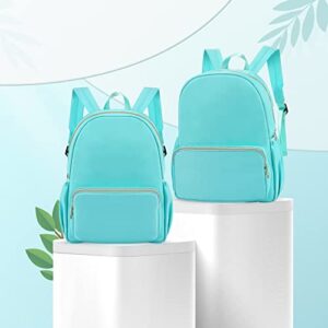 Cunno 2 Pcs Nylon Preppy Backpack for School Waterproof Lightweight Backpack Unisex Backpack for Teenage, Kids, Students (Blue)