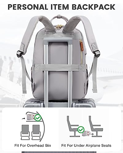 LOVEVOOK Travel Laptop Backpack, 15.6 Inch Anti-Theft Waterproof Stylish Purse Bag with USB Port, Lightweight Casual Day Backpacks for Women Men Work Business Nurse, Grey