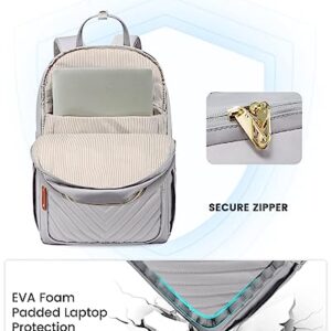 LOVEVOOK Travel Laptop Backpack, 15.6 Inch Anti-Theft Waterproof Stylish Purse Bag with USB Port, Lightweight Casual Day Backpacks for Women Men Work Business Nurse, Grey