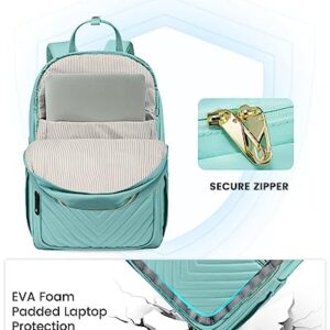 LOVEVOOK Backpack for Women Men, Laptop Bag 15.6 Inch Computer Back Pack with USB Port for Traveling Work Business, Waterproof Personal Item Travel Backpack Purse Casual Daily Nurse Bag, Mint Green