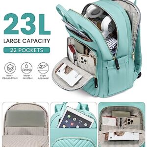 LOVEVOOK Backpack for Women Men, Laptop Bag 15.6 Inch Computer Back Pack with USB Port for Traveling Work Business, Waterproof Personal Item Travel Backpack Purse Casual Daily Nurse Bag, Mint Green